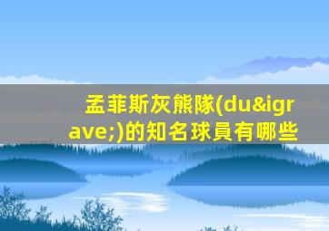 孟菲斯灰熊隊(duì)的知名球員有哪些