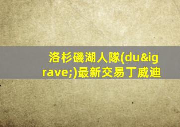 洛杉磯湖人隊(duì)最新交易丁威迪