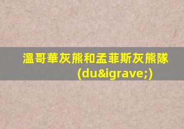 溫哥華灰熊和孟菲斯灰熊隊(duì)