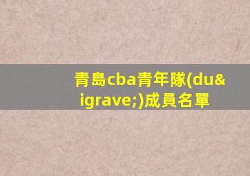 青島cba青年隊(duì)成員名單